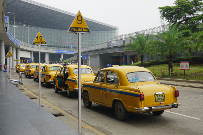 Taxi is the most efficient and secure way to downtown Kolkata.